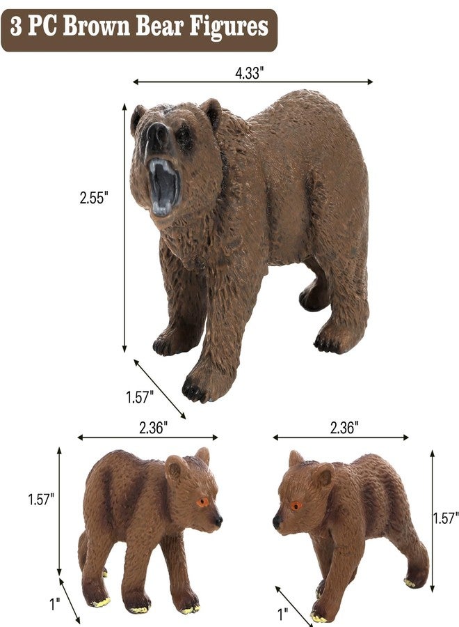 ZENFUN 9 Piece Bear Figurines, Realistic Forest Animals, Bear Family Figures Set Include Polar Brown Black Bears and Cubs, Cake Toppers Christmas Birthday Gift - Image 2